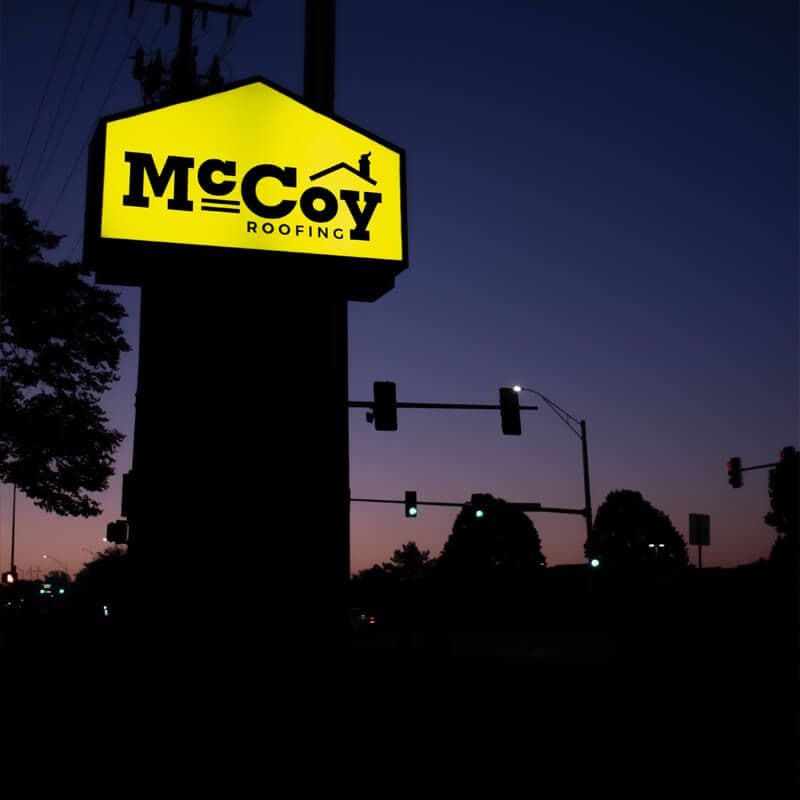 McCoy Roofing Location Sign
